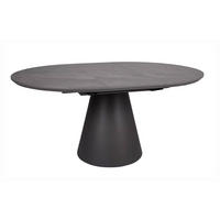 ESSTISCH Angel Marmor Grau / Schwarz 120-160 / 120 / 75cm - Grau, Holz/Holzwerkstoff (120/120/75cm) - Feldmann-Wohnen