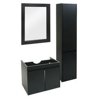 BADEZIMMERSET Schwarz 3er-Set - Schwarz, Holzwerkstoff (100/160/40cm) - MCW