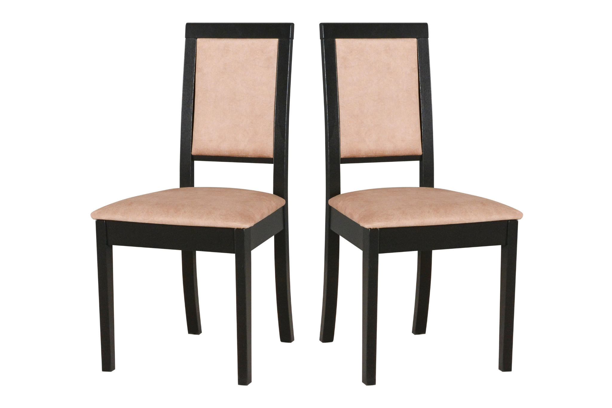 STUHL 2er Set Roma 13, schwarz - Messingfarben/Schwarz, Holz (47/93/43cm) - Leaf Design