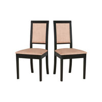 STUHL 2er Set Roma 13, schwarz - Messingfarben/Schwarz, Holz (47/93/43cm) - Leaf Design