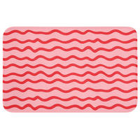 WC-VORLEGER Verspielt - Muster - Rot Toilettenteppich 80x50 cm - Rosa, Kunststoff/Textil (80/1cm) - OnlyWow