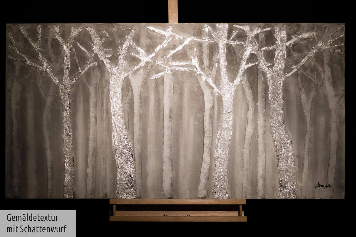 ACRYLBILD HANDGEMALT 120/60 cm - Grau, Holz/Textil (120/60cm) - KUNSTLOFT
