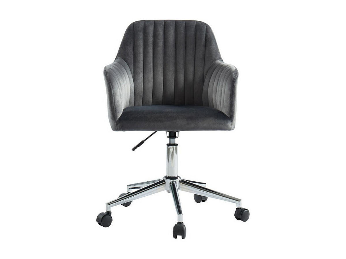 BÜROSTUHL ohne Armlehnen - 59 cmcm x 61.5 cmcm - Samt, Stoff - Grau - ELEANA - Grau, Textil (59/89/61.5cm) - Vente-Unique