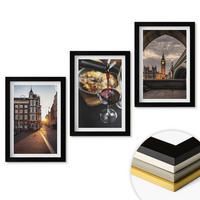 WANDBILDER 3er-Set - 20x30 cm Schwarzer Rahmen - Bilder von Essen in der Stadt London - Schwarz, Kunststoff (20/30cm) - ArtPrintCave