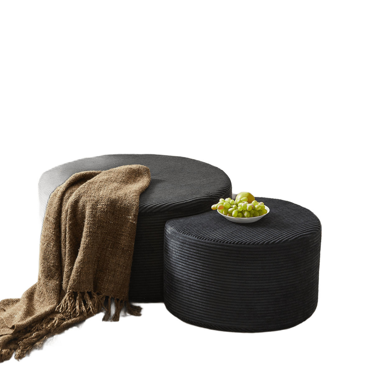 COUCHTISCH Set 2-teilig schwarz mit Schaumstoffpolsterung - Schwarz, Holzwerkstoff (127/81/40cm) - OKWISH