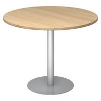 PAUSENTISCH groß STF 100/100/74,5 cm in Eichefarben/Silberfarben - Eichefarben/Silberfarben, Holzwerkstoff (100/100/74.5cm) - bümö