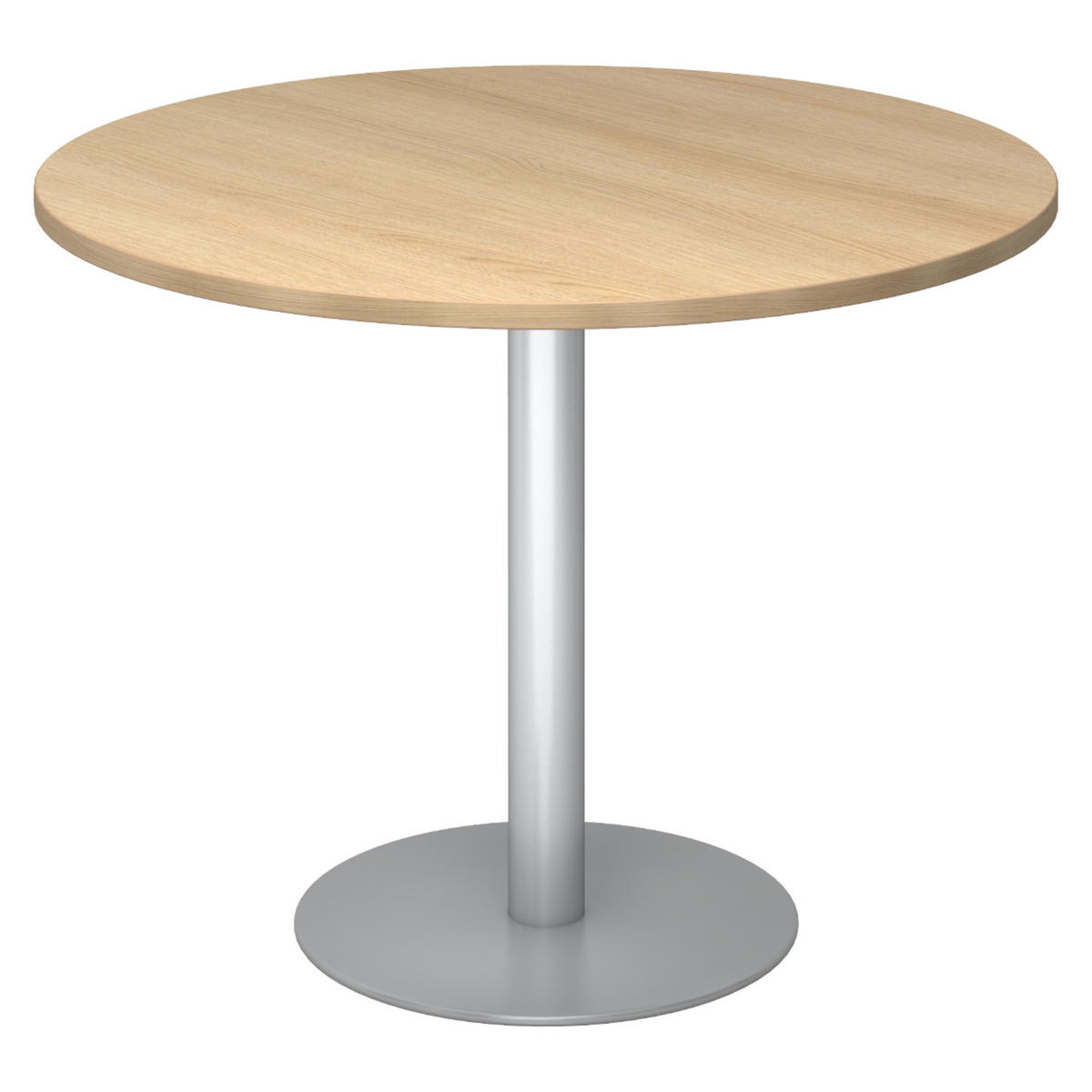 PAUSENTISCH groß STF 100/100/74,5 cm in Eichefarben/Silberfarben - Eichefarben/Silberfarben, Holzwerkstoff (100/100/74.5cm) - bümö