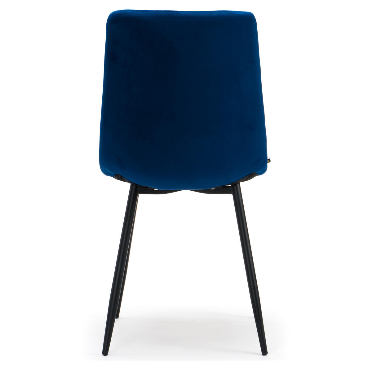 STUHL PARMA gepolsterter mit Steppung - dunkelblau - Samt Velour - Schwarz/Dunkelblau, Textil/Metall (44/89/45cm) - NEW HOME