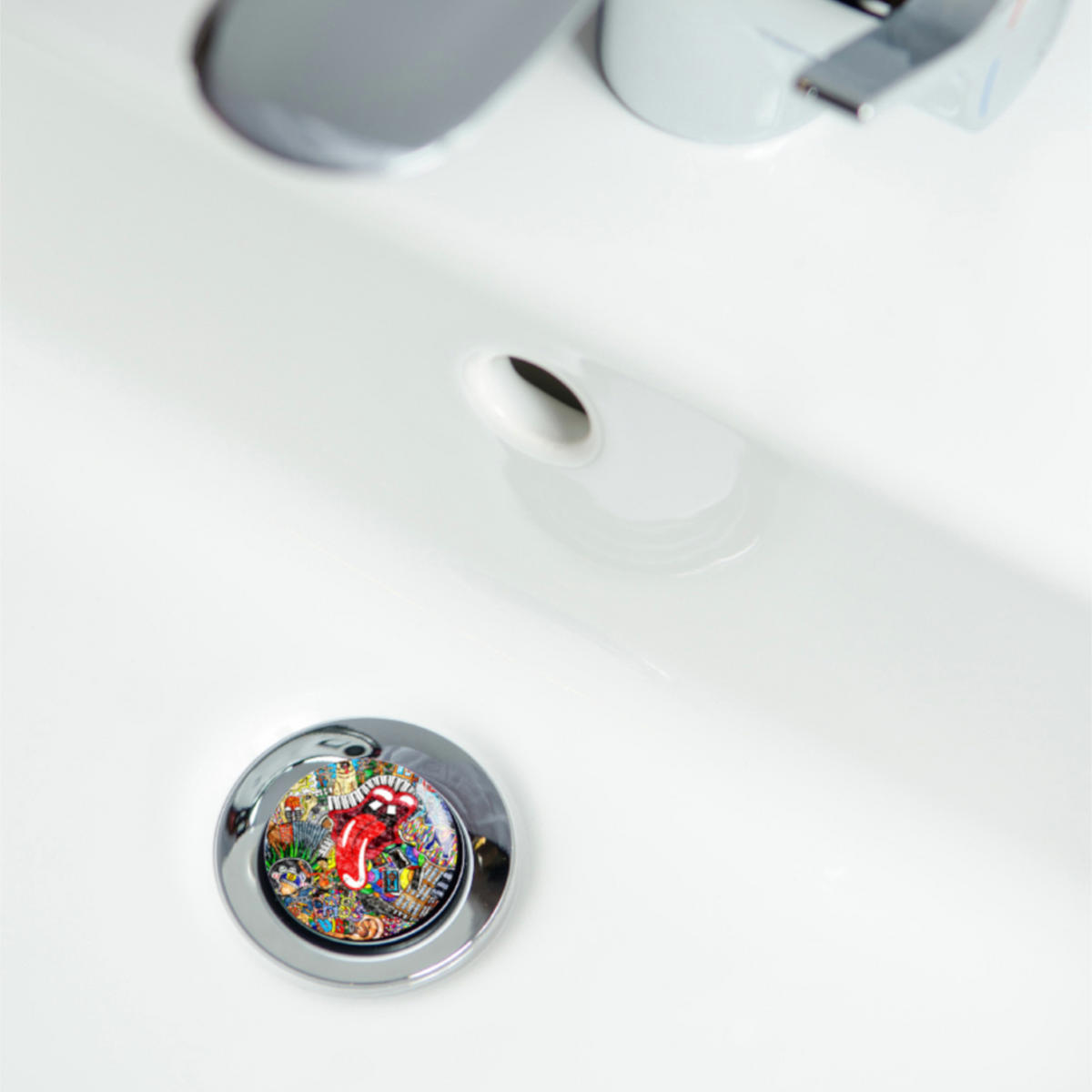 WASCHBECKENSTÖPSEL Graffiti - Multicolor, Kunststoff/Metall (4/7/7cm) - Sanilo