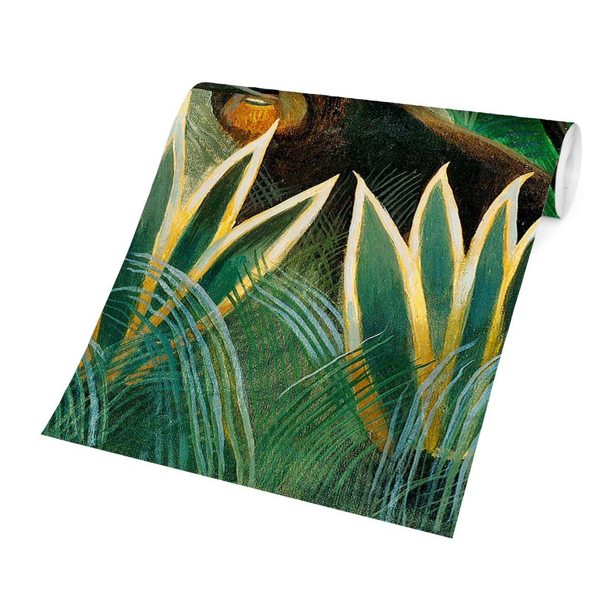 FOTOTAPETE Henri Rousseau - Dschungel am Äquator 432/290 cm - Türkis, Papier (432/290cm) - Bilderwelten