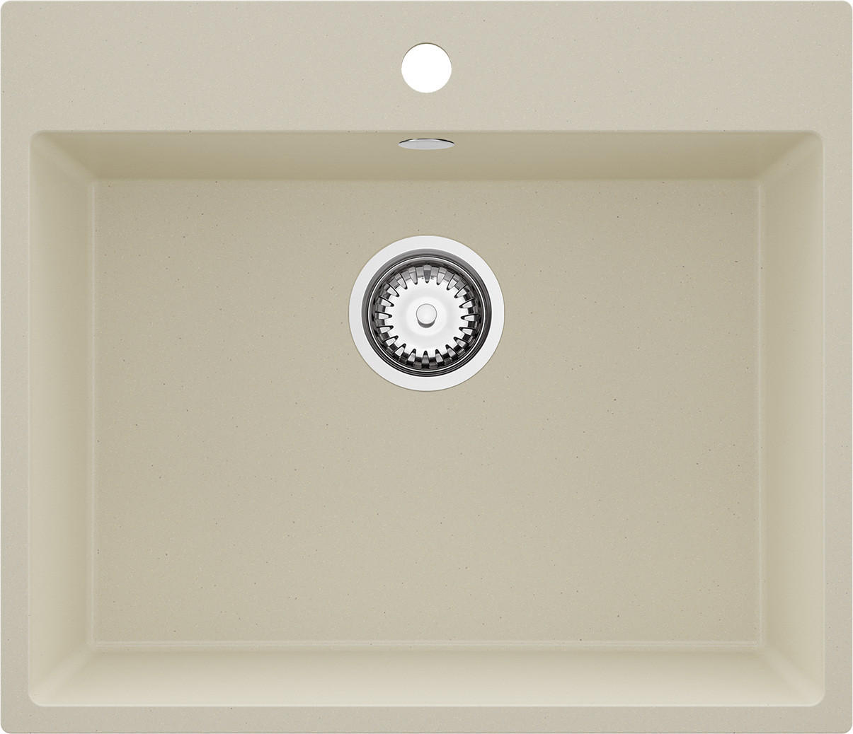 SPÜLBECKEN Riga, 2-er set Beige 58/50 cm 1 Becken + Ablauf-Set ab 60er Unterschrank - Chromfarben/Beige, Kunststoff (58/20/50cm) - Primagran