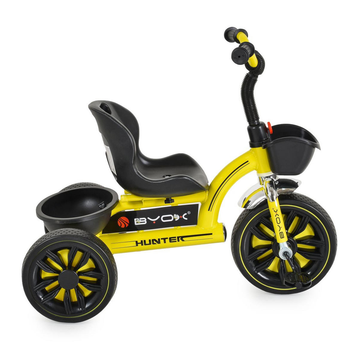 DREIRAD Hunter EVA-Reifen gelb verstellbarer Sitz, Korb, ergonomische Griffe - Gelb, Metall (75/46/64cm)