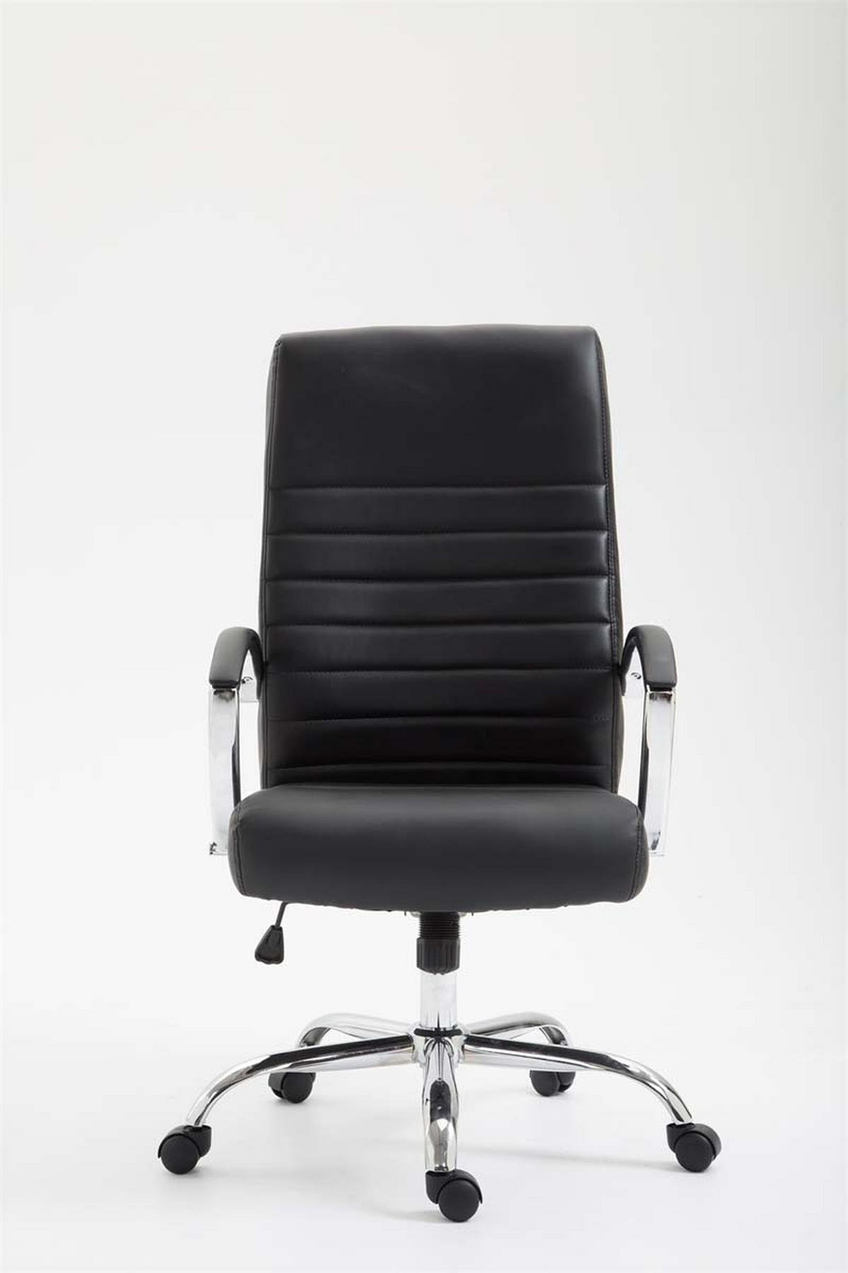 BÜROSTUHL Vallon, Kunstleder Schwarz - Schwarz, Textil/Metall (60/118/68cm) - TPFLiving