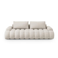 AUSKLAPPBARES-SOFA mit Bettkasten Linz aus strukturiertem Stoff beige 4 Sitzplätze - Beige, Textil (100/84/250cm) - Cosmopolitan Design