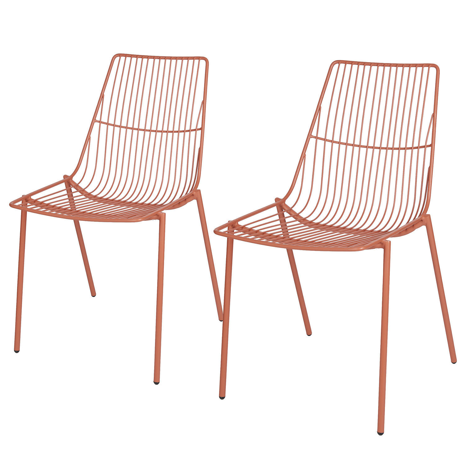 STAPELSTUHL (2er-Set) Jill - Rot, Metall (48/80/55cm) - Butlers