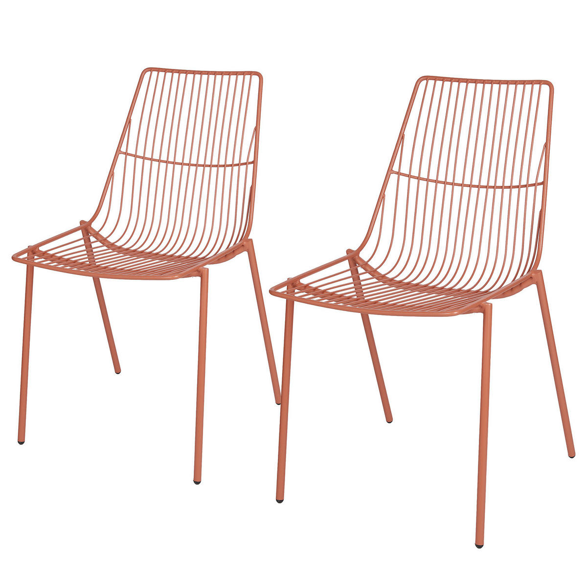 STAPELSTUHL (2er-Set) Jill - Rot, Metall (48/80/55cm) - Butlers