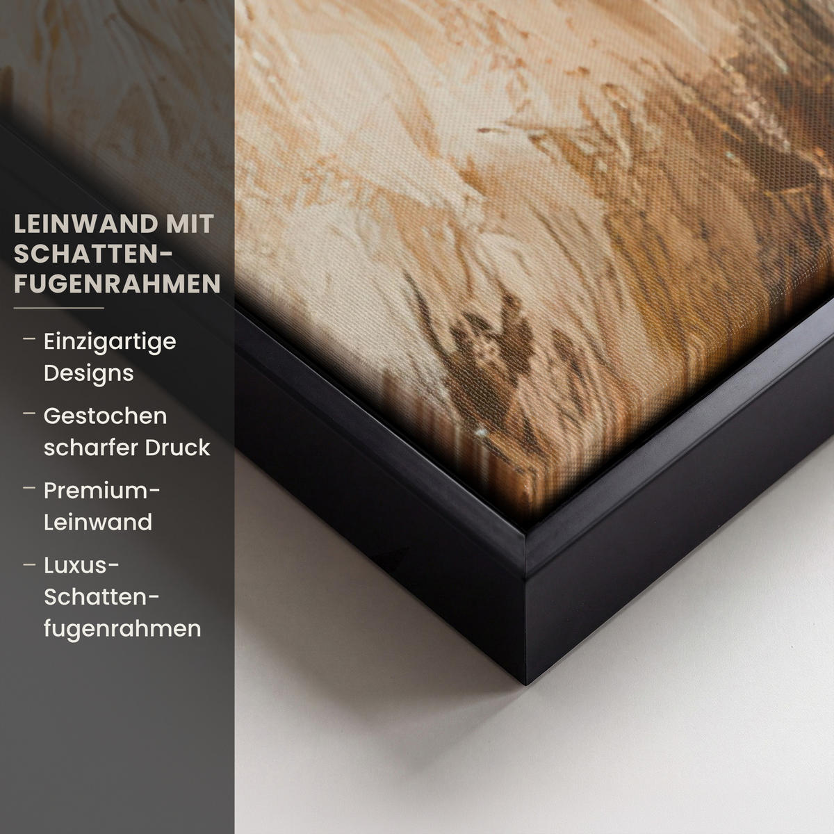 LEINWAND Bilder mit Rahmen - Weihnachtsmann - Rentier - Weihnachten - 90x90 - Rotbraun, Textil (90/90cm) - MuchoWow