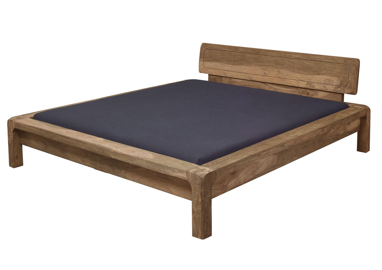 BETT Massivholz Sheesham 160 x 200 x 80 braun BUENO #003 - Braun, Holz (160/200cm) - Massivmoebel24