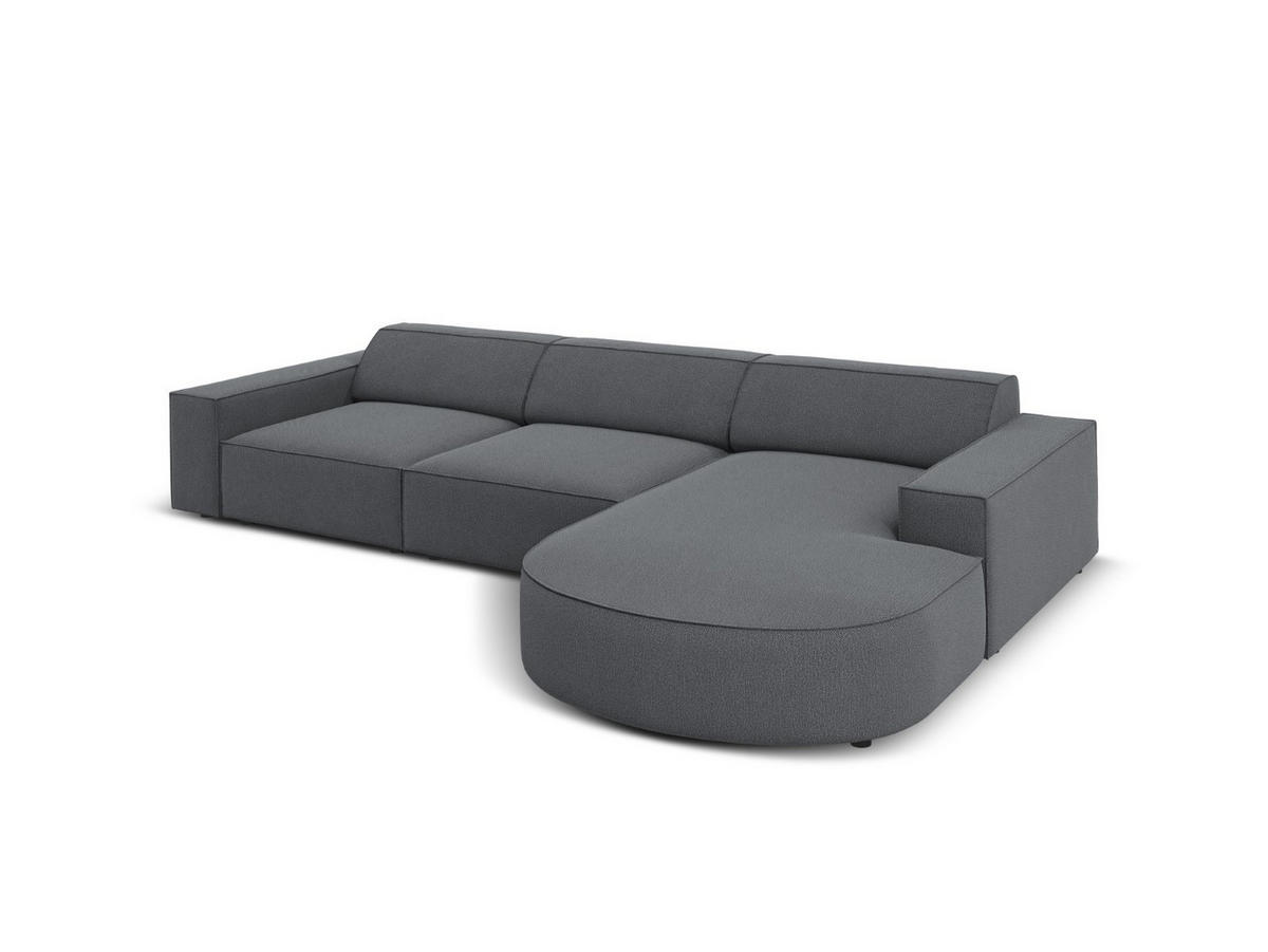 ECKSOFA rechts Jodie aus strukturiertem Stoff dunkelgrau 4 Sitzplätze - Dunkelgrau, Textil (166/284cm) - Micadoni