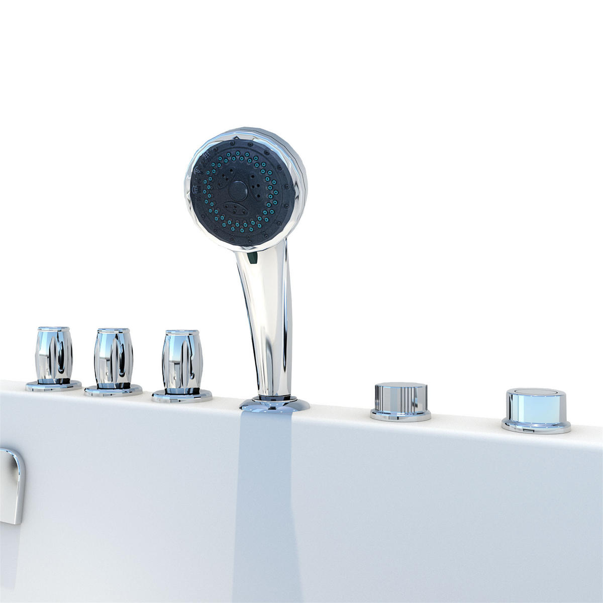 WHIRLPOOL-SENIORENDUSCHE S12D-TH-WP-R Weiß - Weiß, Glas/Kunststoff (170/200/85cm) - AcquaVapore by Sandra Jentho