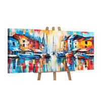 GEMÄLDE Heller Hafen auf Keilrahmen 115x50 cm - Multicolor, Holz (115/50cm) - YS-art gallery