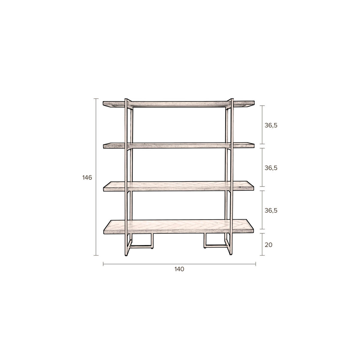 STANDREGAL Class Akazienholz Dunkelbraun - Braun, Holz (140/146/40cm) - Dutchbone