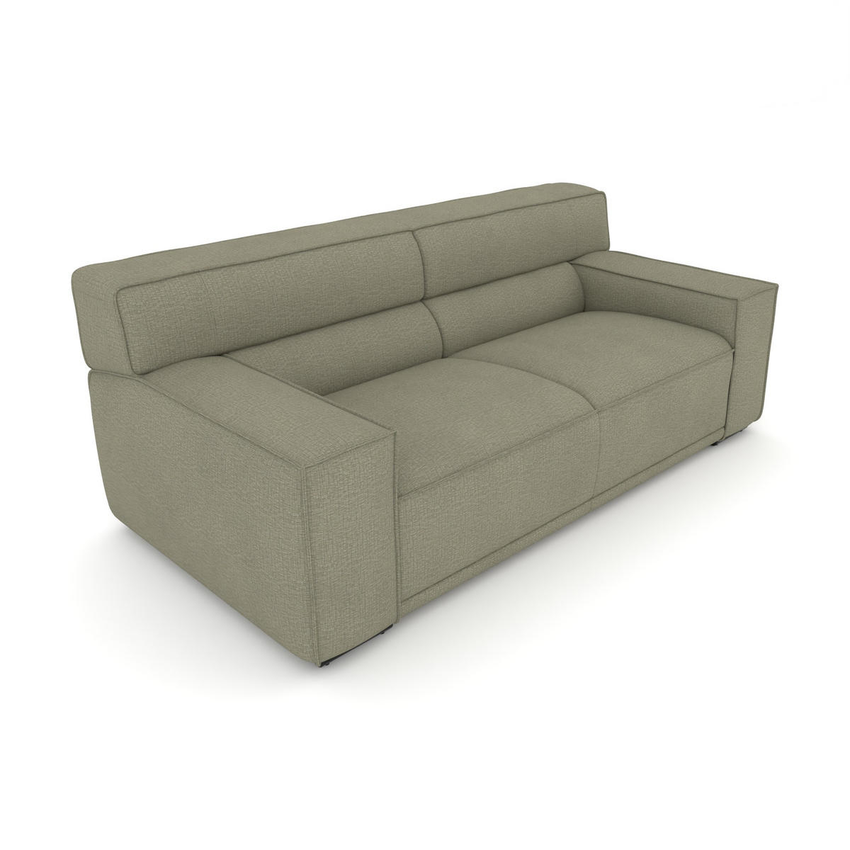 3-SITZER Umea Chenille Grün 204/106/78 cm - Jadegrün, Kunststoff/Textil (204/78/106cm) - foamnova