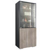 VITRINE Granada Eiche Nordic - Silbereichenfarben, Holzwerkstoff (50/122.5/34.5cm) - Vladon