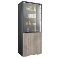 VITRINE Granada Eiche Nordic - Silbereichenfarben, Holzwerkstoff (50/122.5/34.5cm) - Vladon