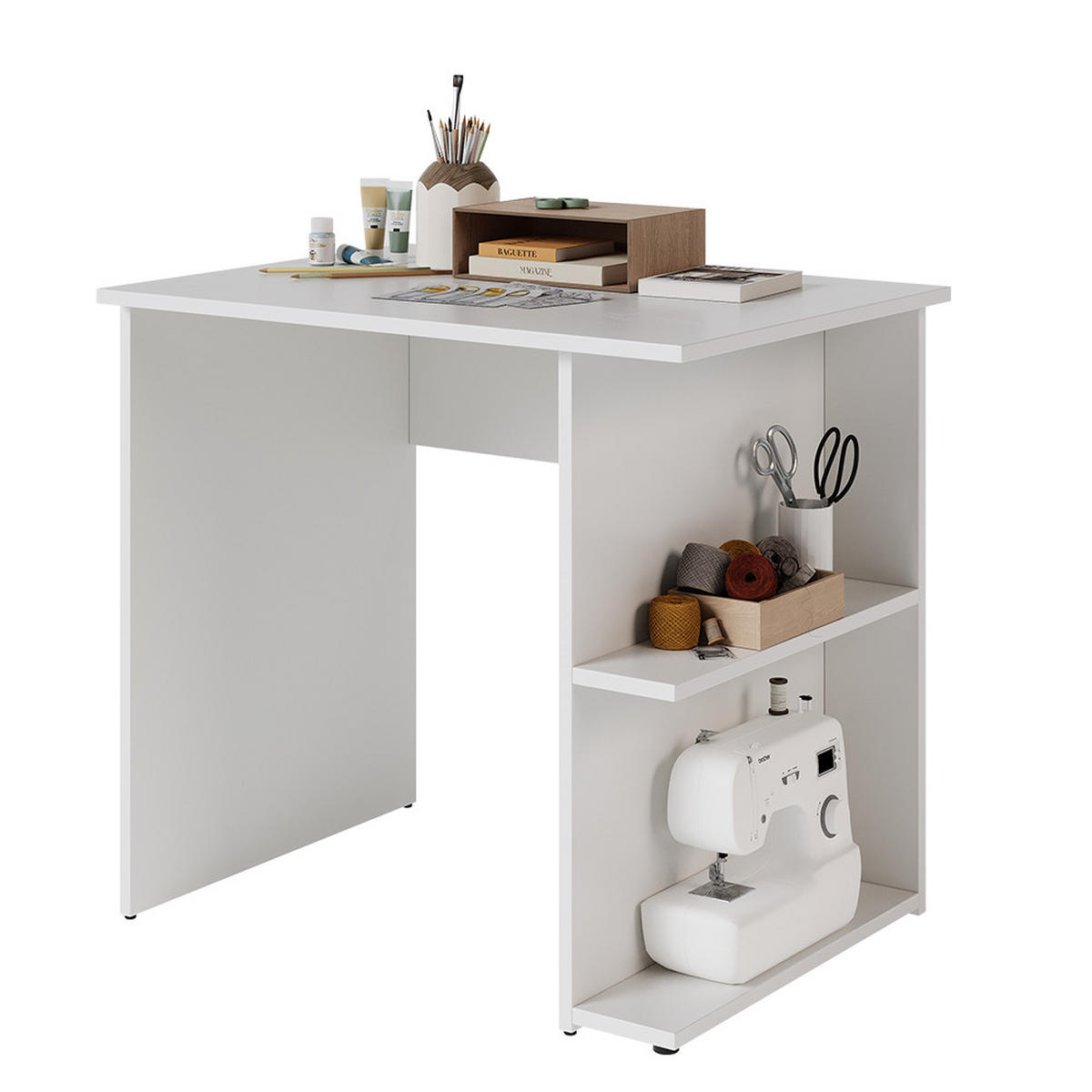 PÍSACÍ STÔL Simple biely - biela, kompozitné drevo (60/82/76cm) - Vicco