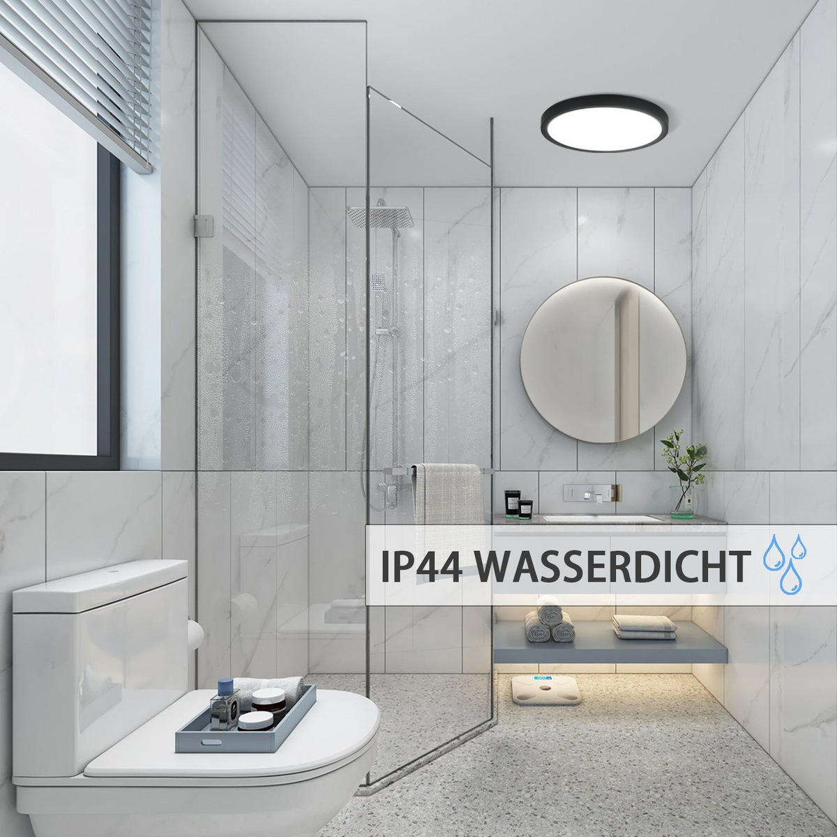 LED-DECKENLEUCHTE Ulmenhainbach 22/2.5/22 cm - Schwarz, Kunststoff (22/22/2.5cm) - ZMH