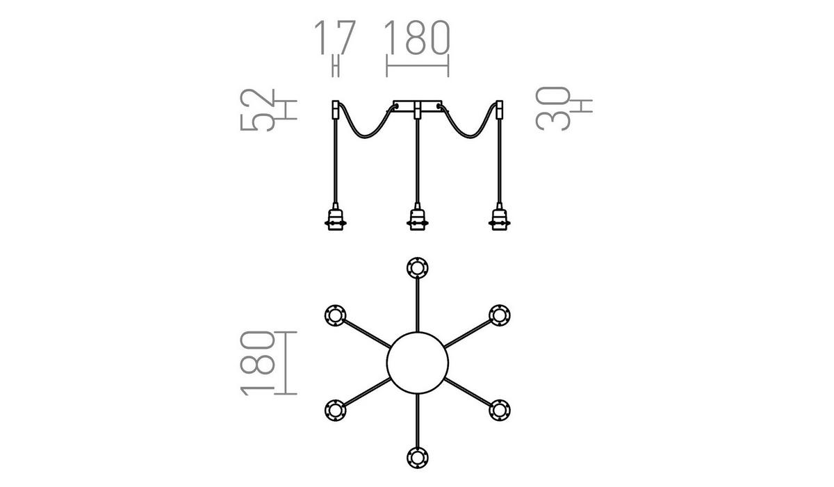 PENDELLEUCHTE KOMBIX 6 red 90 W - Rot, Metall (18/18/3cm) - Rendl