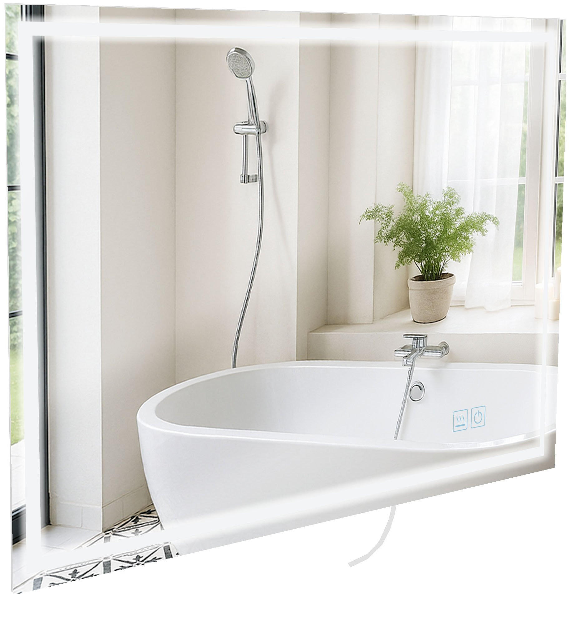 WANDSPIEGEL eckig 100/4/70 cm Glas Klarglas - Klar, Glas (100/70/4cm) - CLP