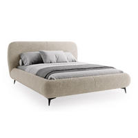 BETT Hellbeige ELLE Gepolstert 180x200 cm - Beige/Schwarz, Kunststoff/Textil (180/200cm) - Sepro Meble