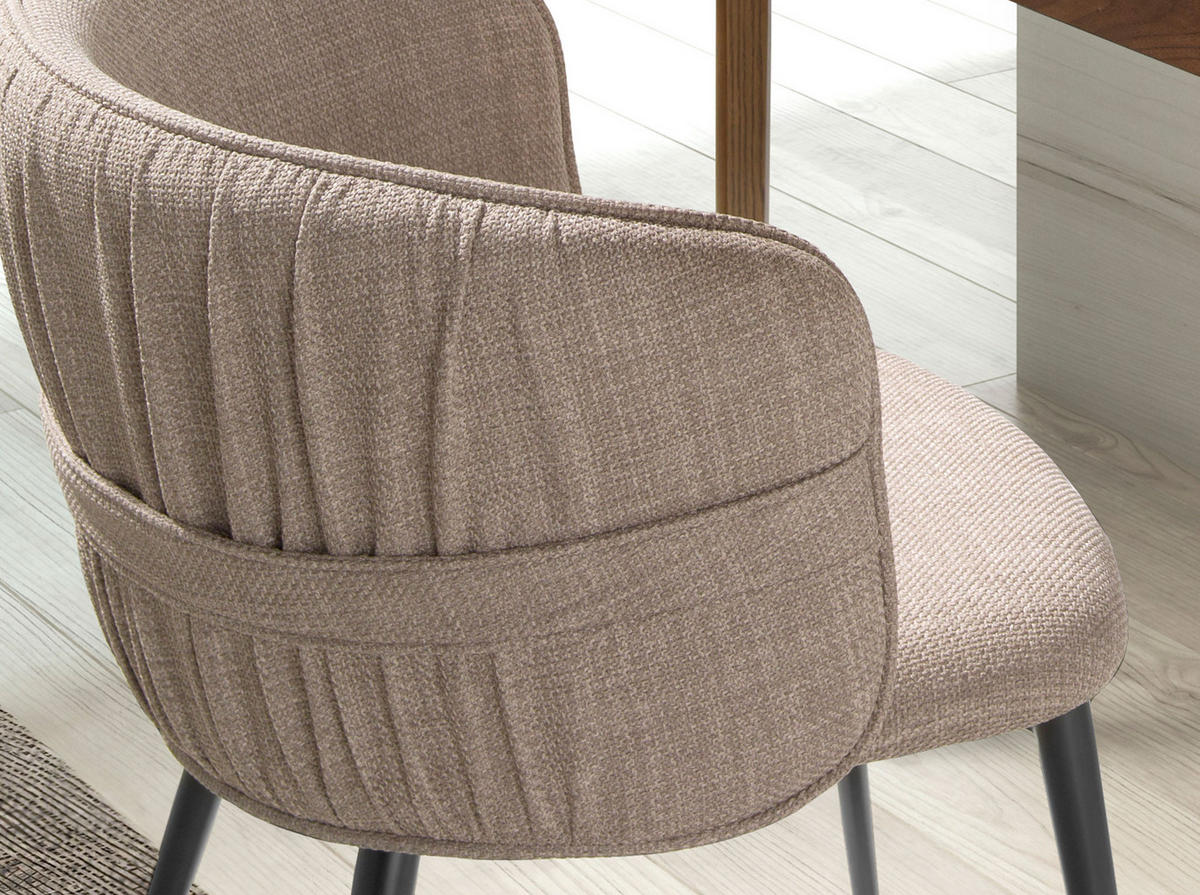STUHL Braun Schwarz 58/58/77 cm - Schwarz/Braun, Textil (58/77/58cm) - ANGEL CERDA