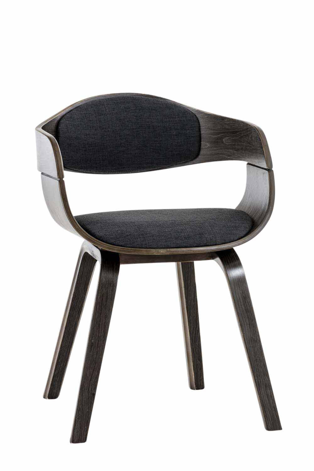 BESUCHERSTUHL LONDON Stoff 73x49x46 cm Grau/Dunkelgrau Stoff - Dunkelgrau, Holz/Textil (49/73/46cm) - DELUKE