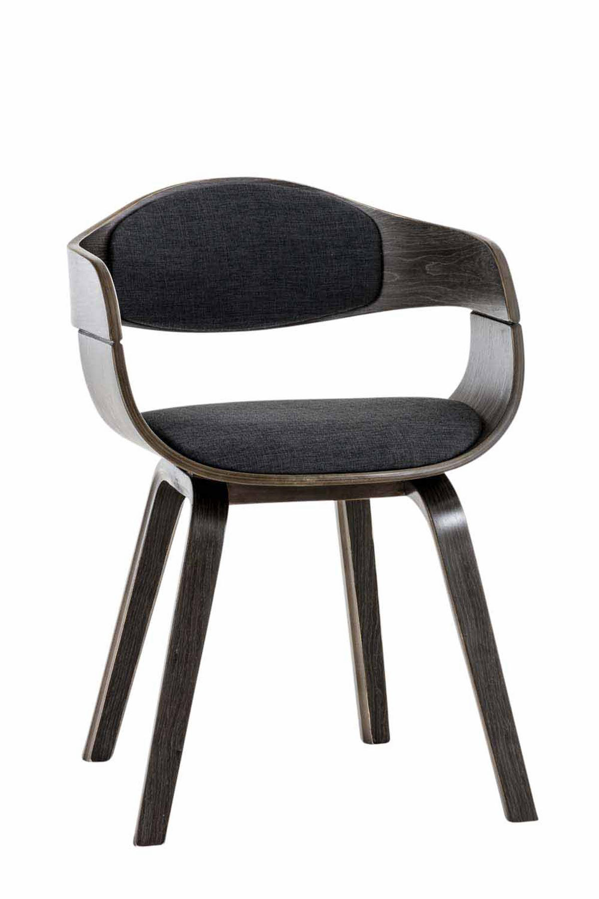 BESUCHERSTUHL LONDON Stoff 73x49x46 cm Grau/Dunkelgrau Stoff - Dunkelgrau, Holz/Textil (49/73/46cm) - DELUKE