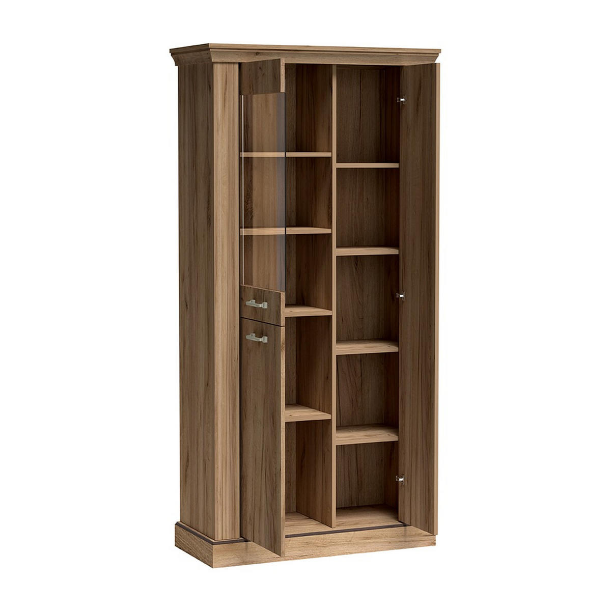 VITRINE Antica New AN-10 97 x 198 x 42 cm Kraft Gold - Wildeiche, Holzwerkstoff/Metall (97/198/42cm) - Koseto