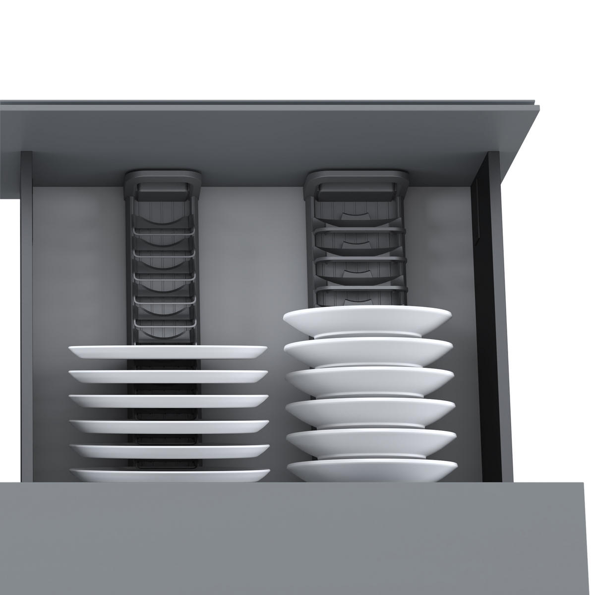SCHÜSSELHALTER Orderbox für Schublade, 90x470mm, Aluminium und Kunststoff, Anthrazitgrau - Anthrazit, Metall (9/8/47cm) - EMUCA