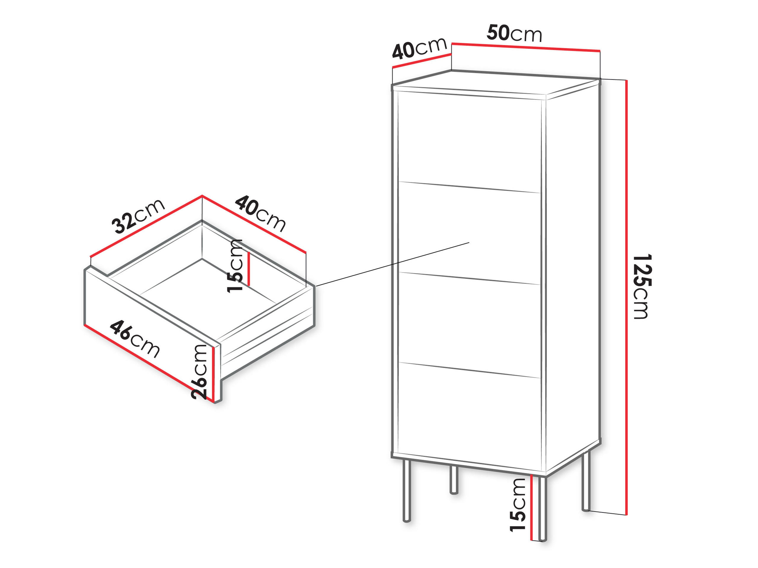 Thumbnail - Mirjan24 Kommode, Grün, Holzwerkstoff, 4 Schubladen, Rechteckig, 50x125x40 cm, Wohnzimmer, Kommoden & Sideboards, Kommod...