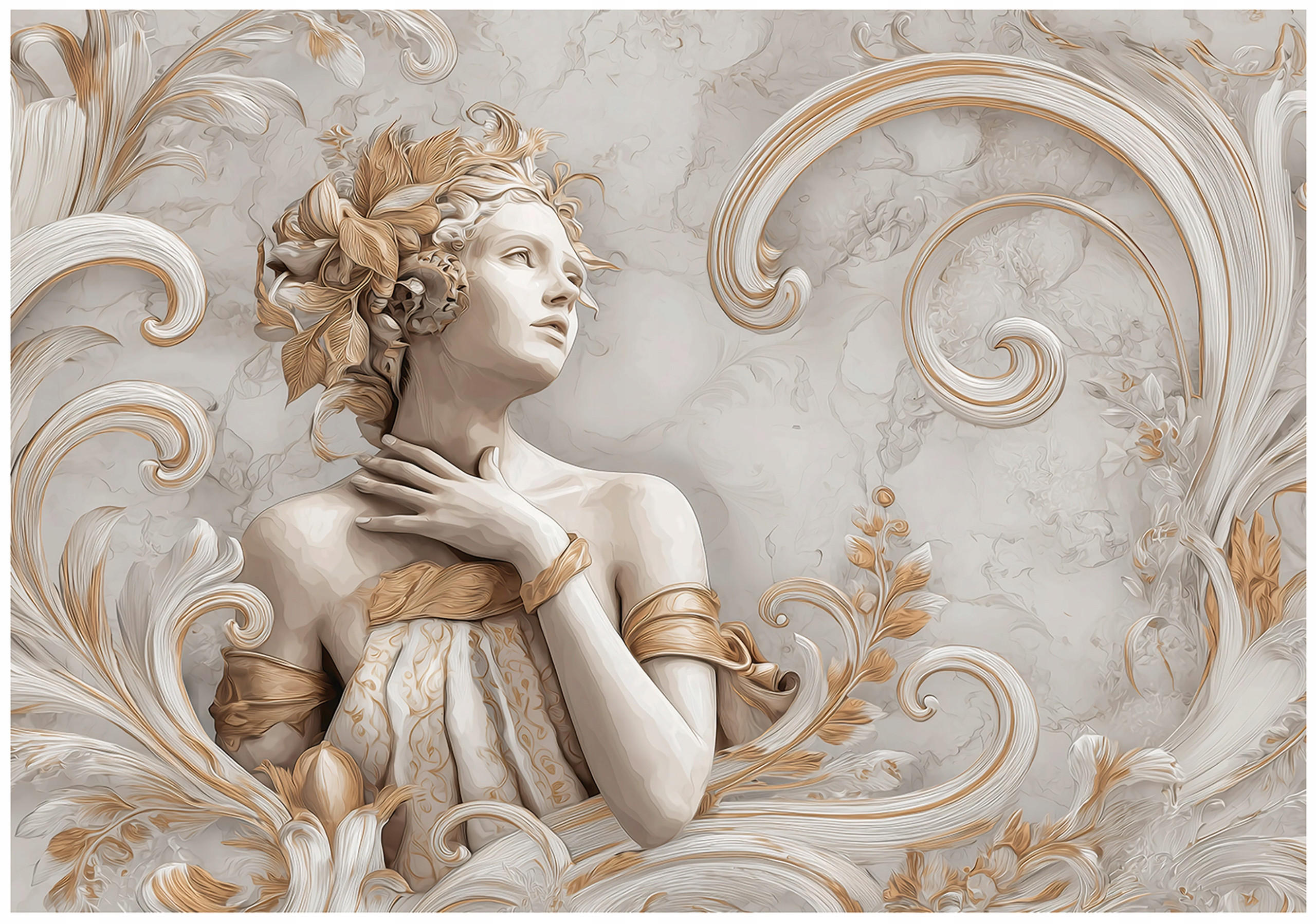 FOTOTAPETE Frau Abstrakt Beige 200x140 cm - Multicolor, Papier (200/140cm) - Wallarena