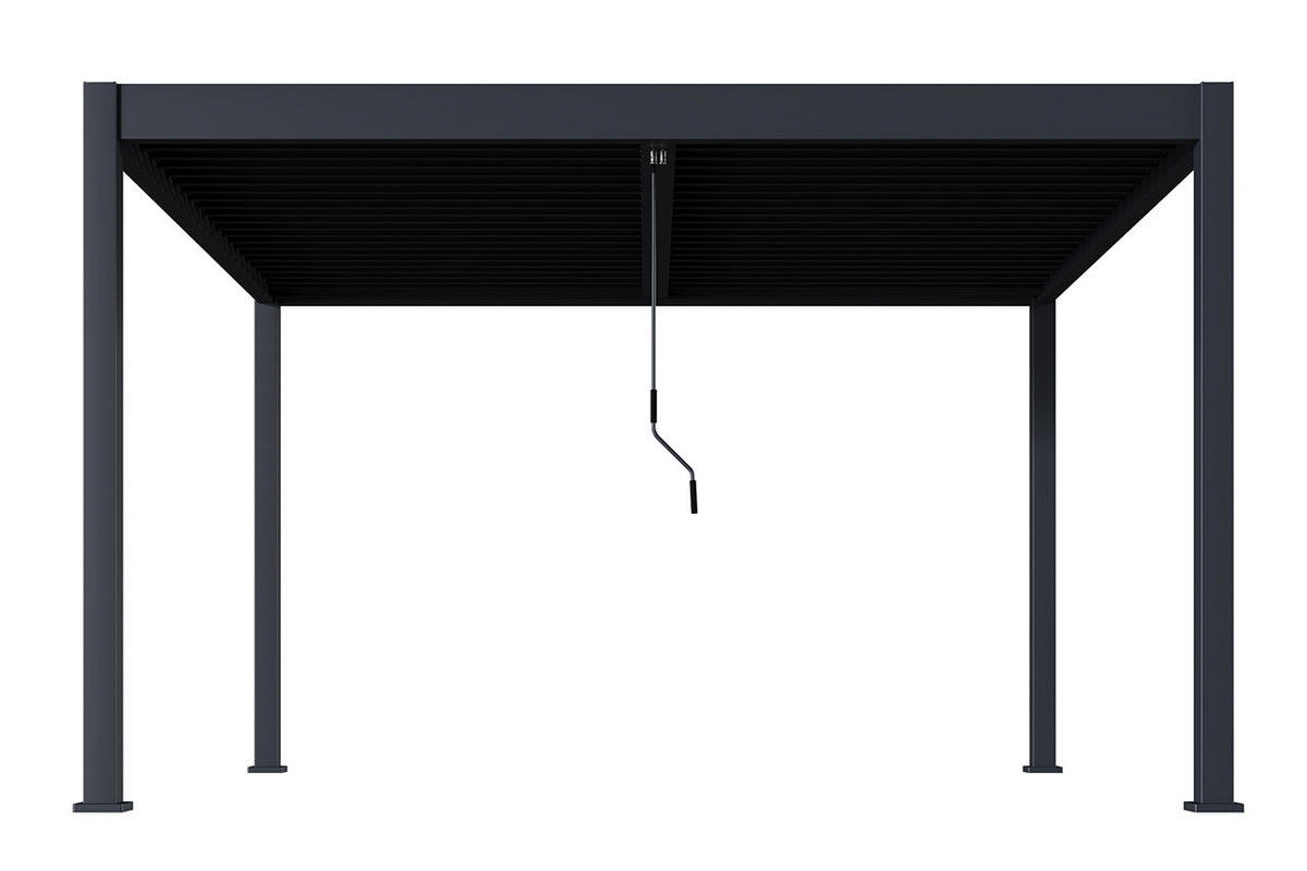 LAMELLENDACH-PERGOLA Oasis 3,6 x 4 m Anthrazit Aluminium - Grau, Kunststoff (80/175/120cm) - Green Spirit