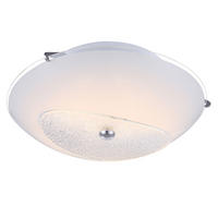 LED DECKENLEUCHTE Metall Kristalloptik Weiß - Weiß, Glas (30/30/9.5cm) - Globo Lighting