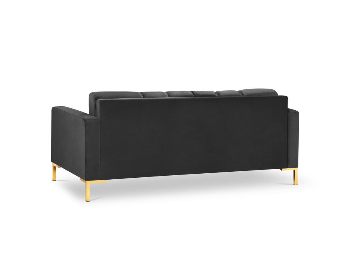 SOFA Mamaia aus Samt dunkelgrau 2 Sitzplätze - Dunkelgrau, Textil (92/75/152cm) - Micadoni