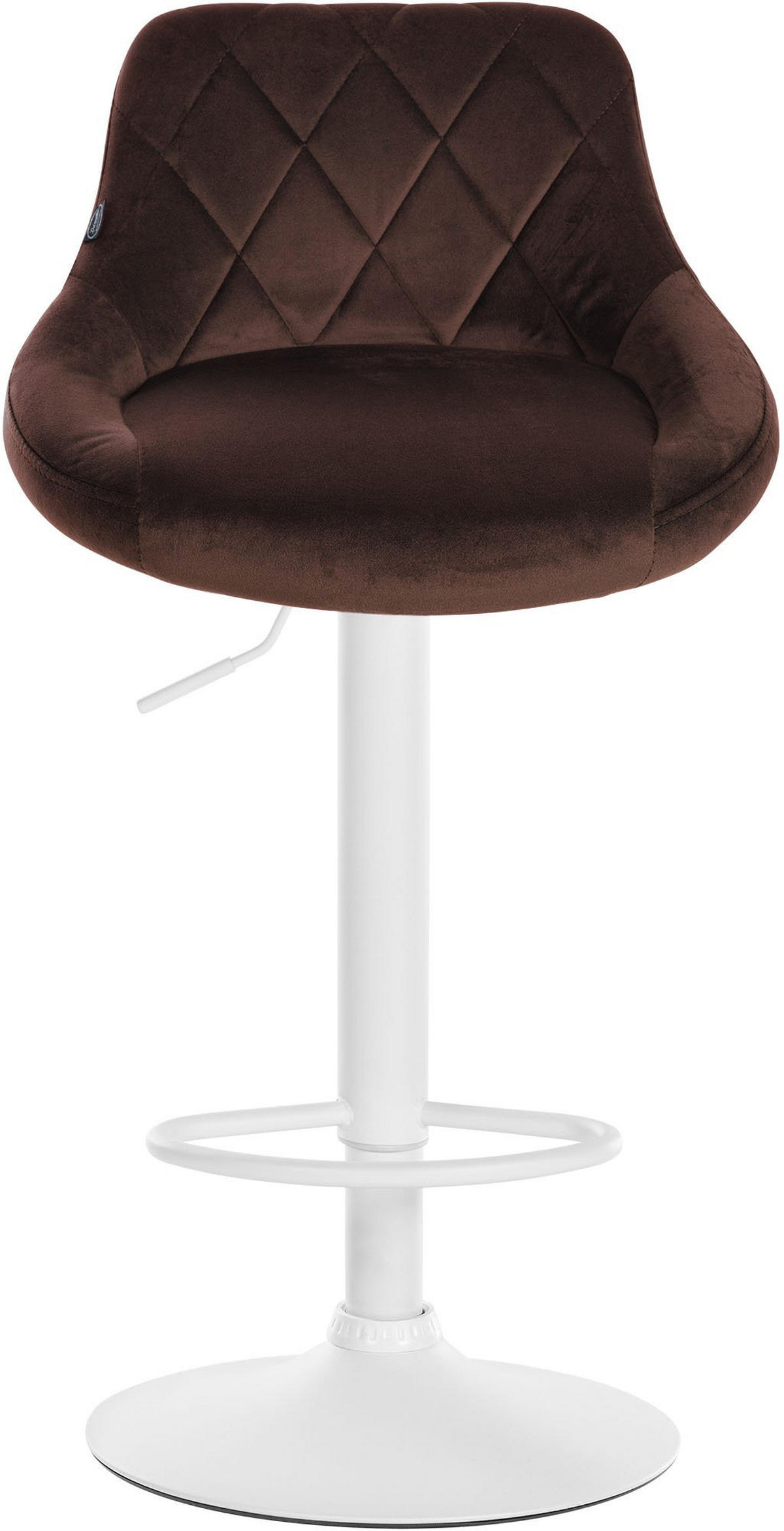 BARHOCKER 2er Set Samt braun - Weiß/Braun, Textil/Metall (46/83/49cm) - CLP