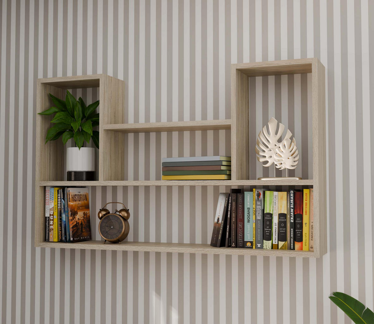 SCHWEBEREGAL Sören - Sonoma Eiche, Holzwerkstoff (60/100/16cm) - kommodly