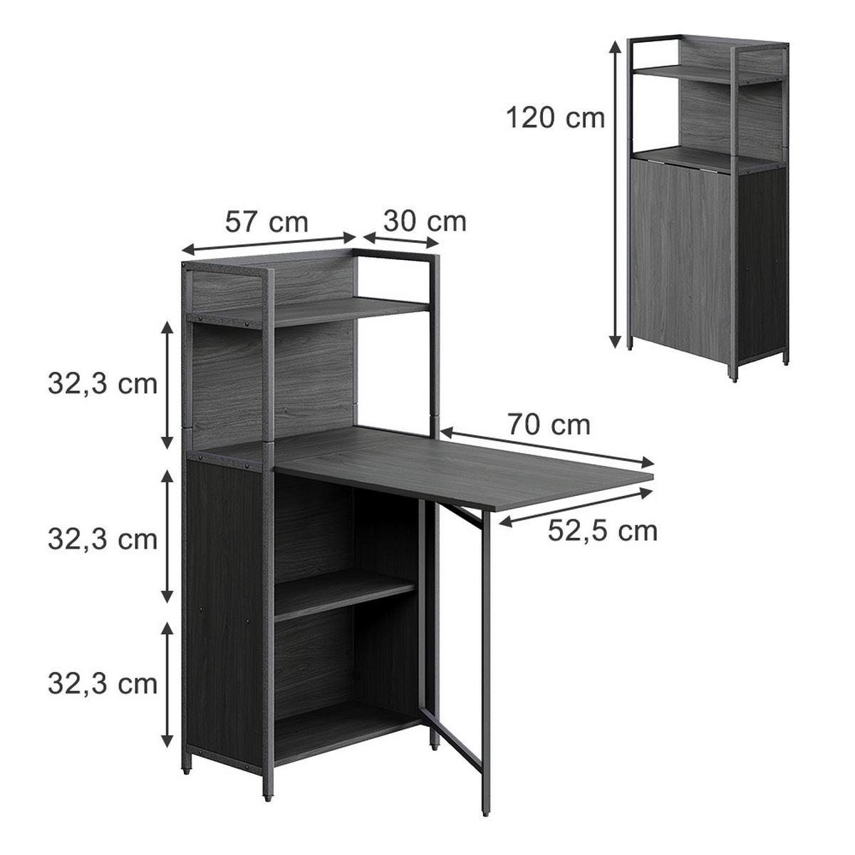 PSACÍ STŮL Savio Černá - černá, kompozitní dřevo (30/57/120cm) - Vicco