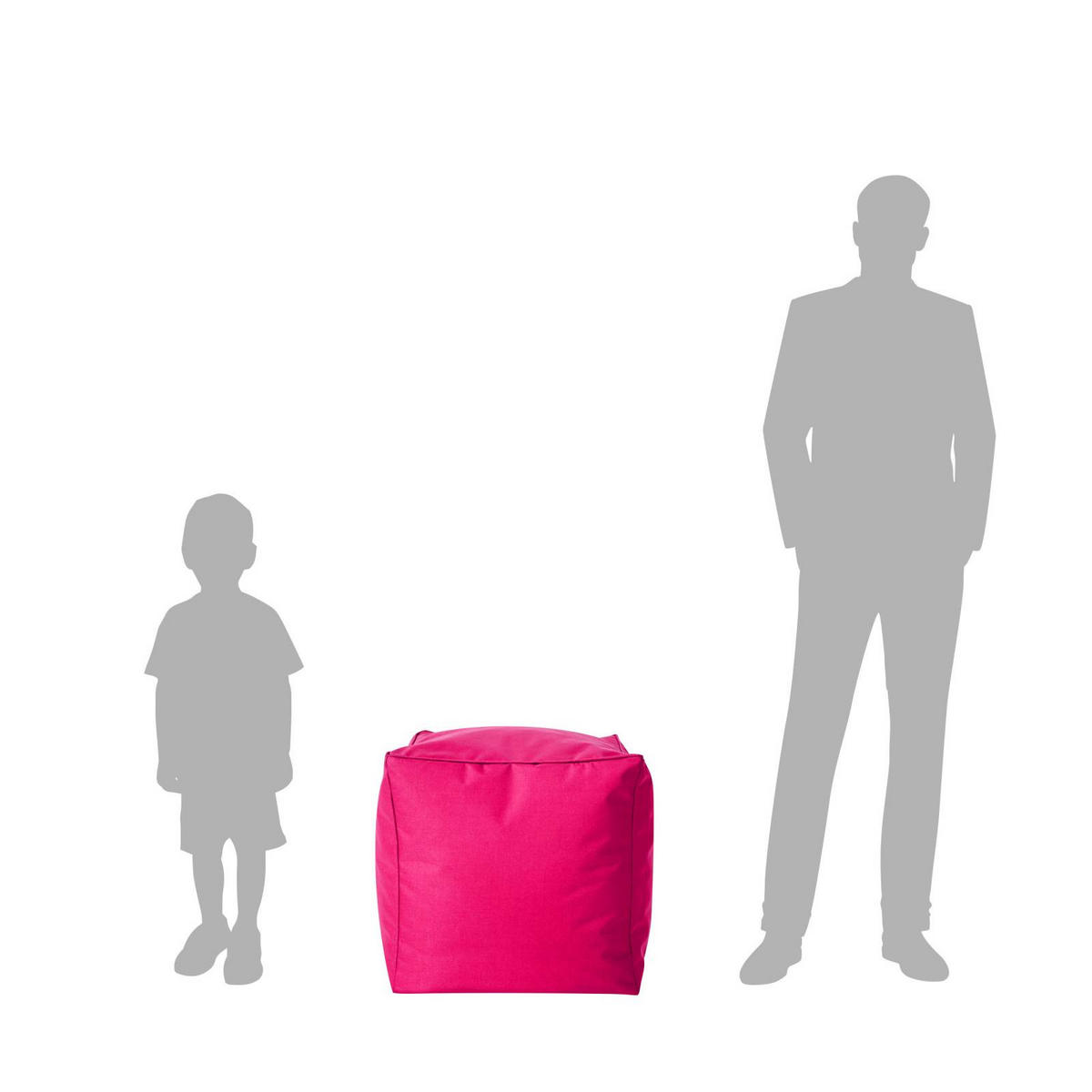 SITZSACK-HOCKER Pouf Cube 40x40x40cm - Pink, Textil (40/40/40cm) - Green Bean