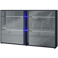 SCHUHSCHRANK Today Fronten in Grau Hochglanz - Grau, Holzwerkstoff (155.5/95/28cm) - Vladon