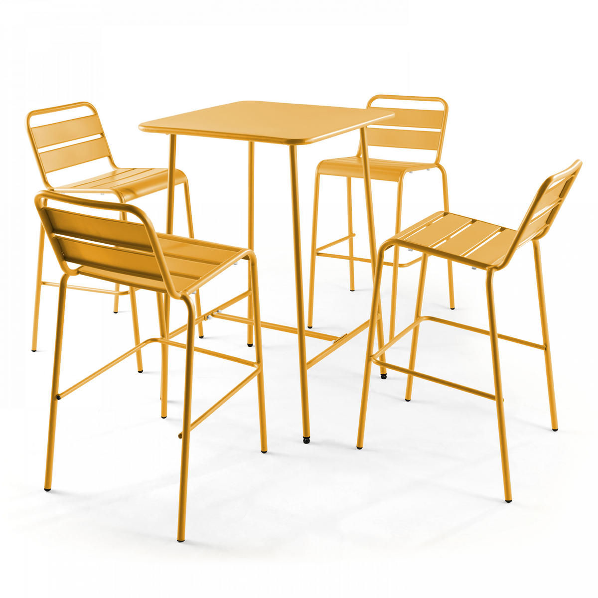 STEHTISCH, Gelb - Gelb, Metall (70/70/105cm) - Oviala